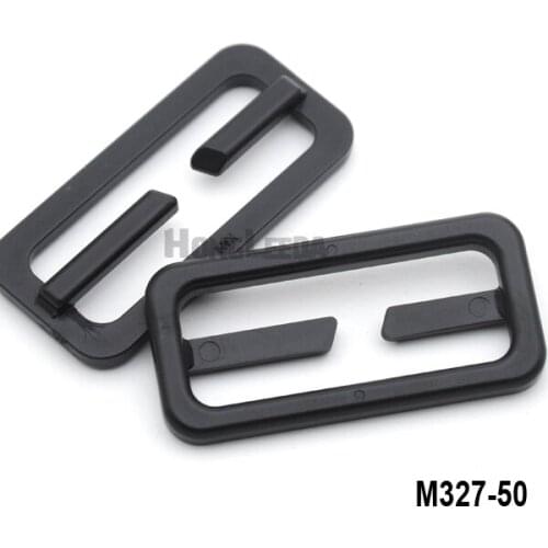 30pcs/pack 50mm 2inch black adjustable buckles plastic slider buckle square cut bar for backpack webbing straps HLD/M327-50