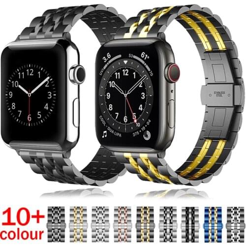 Stainless Steel Wrist Strap for Apple Watch Band Series 6 SE 5 4 44mm 40mm Metal Watchband for IWatch 42mm 38mm Link Bracelet