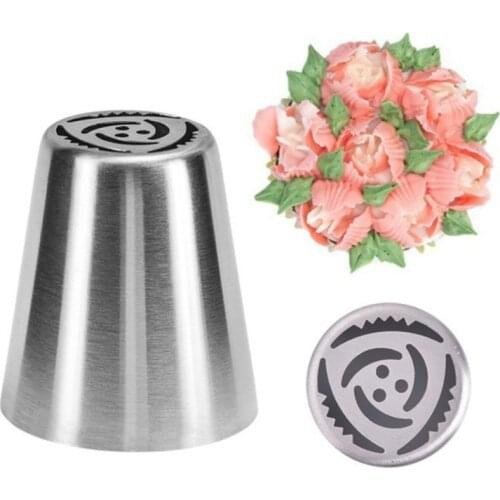 Russian Tulip Icing Piping Tips Nozzles Stainless Steel Flower Cream Pastry Leaf Tips Nozzles Bag Cupcake Cake Decorating Tools