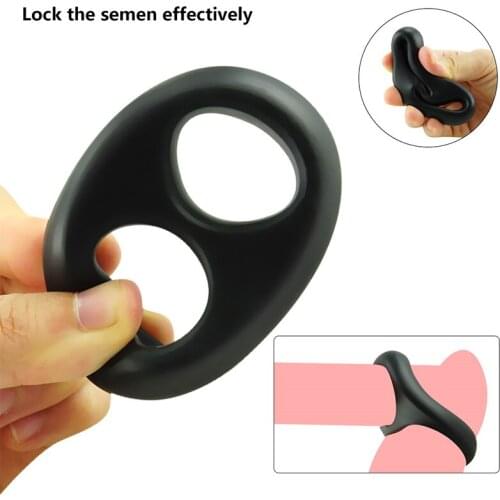 Silicone Penis Ring Ribbed Cock Ring Dildo Girth Enhancer Dick Sleeve Penis Enlargement Delayed Ejaculation Sex Toys For Men