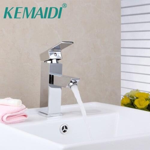 KEMAIDI Bathroom Basin Faucet Chrome Brass Taps Bathroom Basin Faucets Single Hole Vanity Sink Mixer Tap
