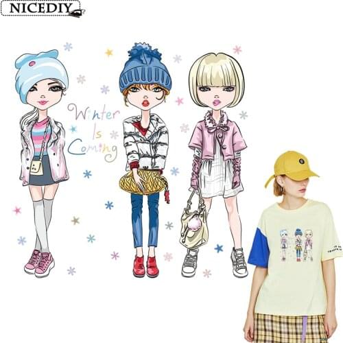 Nicediy Mode Meisje Set Strepen Iron on Transfer Patches op Kleding Diy Patch Warmteoverdracht voor Kleding Accessoires Sticker