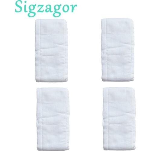 [Sigzagor]4 Prefold Cloth Diapers Nappies Inserts Burp Cloths Padded Insert Polyester Cotton Gauze Muslin 49x35cm 19.3x13.8in