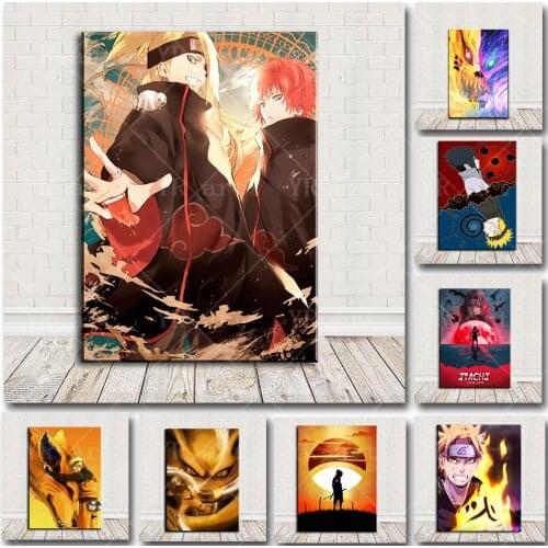 Japanese Anime Naruto Poster Print Kakashi Sasuke Wall Art Canvas Painting Mural Decoration Pictures Kids Bedroom Home Decor