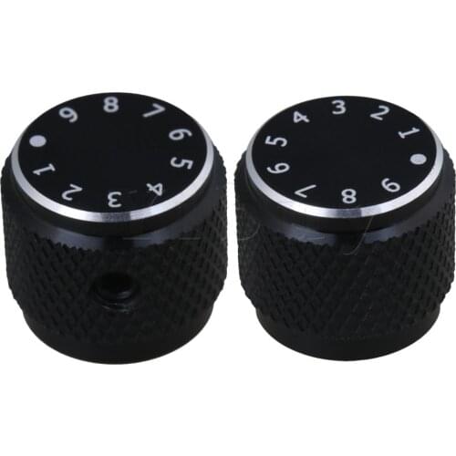 Yibuy 1.25 x 1.1 x 6cm Black Aluminum Knurled XU09 Speaker Amplifier Potentiometer Effects Knobs Replacement Pack of 2