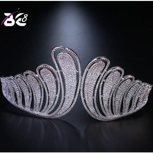 Be 8 New Hair Accessories Jewelry Wedding Crown Bridal Tiaras and Crowns Cubic Zirconia White Color Hair Crown for Women H080
