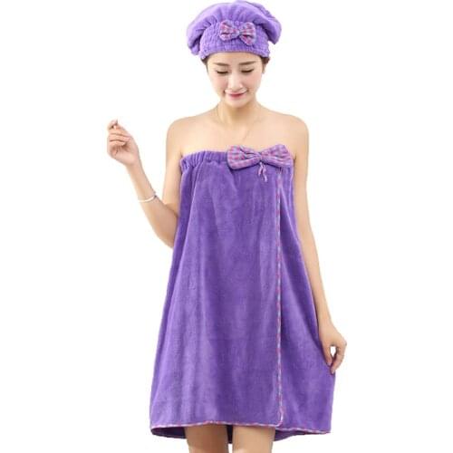 Women Bathroom Microfiber Bath Towel set Bath Robe Fast Dry Hair hat Towel Set serviette de bain toallas de banho badhanddoek