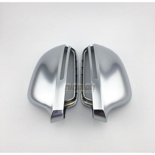 B8 ABS Matt Chrome Car Side Mirror Covers Silver Mirror Caps For Audi A3 Q3 A4 A5 A6 A8 with Lane Assist