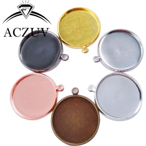 100pcs Lot 10mm-25mm Round Blank Bezel Pendant Trays Cameo Cabochon Base Settings Jewelry Making Findings AP010