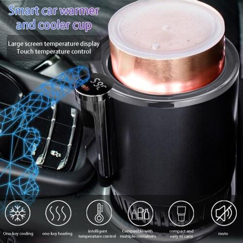 12V 2 IN 1Car Heating Cup mini Warmer Auto Cup Drink Holder Semiconductor Cooling Refrigeration Heater Warm Milk for Car Home