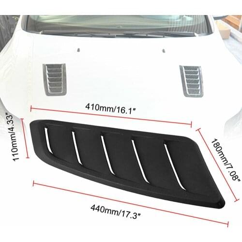 2pcs Universal Car Air Flow Intake Decorative Scoop Bonnet Vent Hood Cover Hood Scoop
