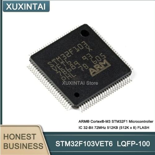 5Pcs/Lot STM32F103VET6 ARM® Cortex®-M3 STM32F1 Microcontroller IC 32-Bit 72MHz 512KB (512K x 8) FLASH LQFP-100