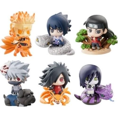6PCS/set naruto figure Q version 5cm naruto Uchiha Sasuke Uchiha Madara Orochimaru action figure toys Christmas toy anime