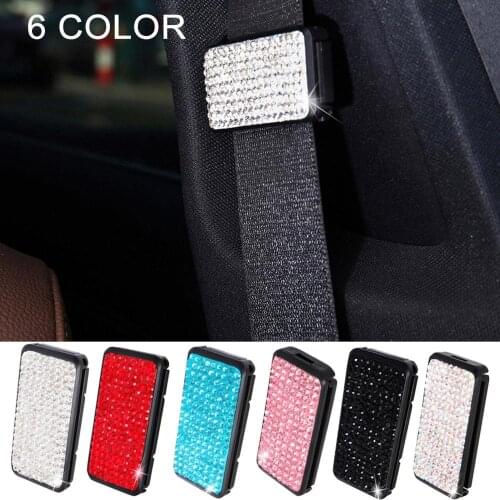 Auto Interior Decoration Rhinestone Car Seat Belt Stopper Clip Seat Belt Fastener and Adjuster Dropship