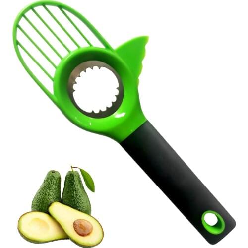 BalleenShiny Multifunctional Stainless Steel Avocado Fruit Cutter Three-in-one Fruit Knife Separator And Corer Kitchen Tools