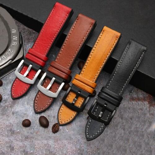 BEAFIRY Leather+Silicone Watch Band 20mm 22mm Watch Straps Watchbands Belt for Men Women Waterproof Sports Brown black Blue