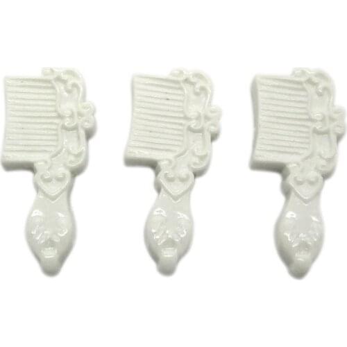 30Pcs White Resin Comb Decoration Crafts Flatback Cabochon Scrapbooking Fit Phone Embellishments Beads Diy Accessories