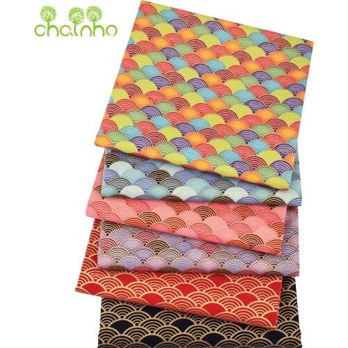 Bronzing Plain Cotton Fabric,Patchwork Cloth,Fish-Scale Pattern For Handmade DIY Quilting&Sewing Crafts,Cushion,Bags Material