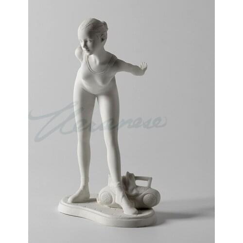 Ceramic reduced-fired ballet girl no glaze frosted surface birthday gift decoration decoration factory direct sale