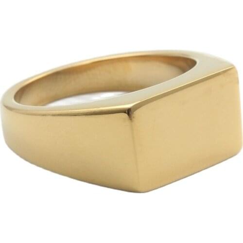 Fashion Jewelry Stainless Steel Rectangle Ring Men Trendy Simple Punk Jewelry Gift