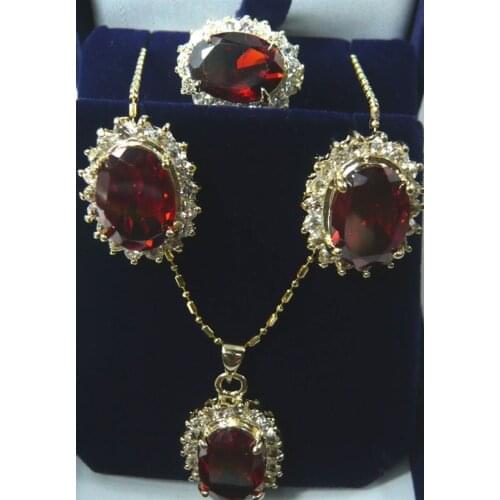 The ladys jewelry Crystal Necklaces Pandent Ring Earring set