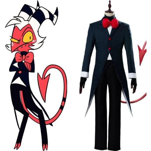 Helluva Boss Moxxie Cosplay Costume Outfit Tail Suit Halloween Carnival Costume Men Women Party Uniform Custom