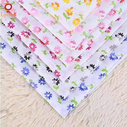 Colorful Flowers Polyester Fabric DIY Quilting Patchwork Textile Doll Bedding Clothing Sewing Fabric 50cmx150cm