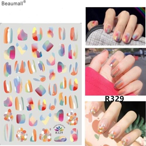 Fashion Nails Art Manicure Back Glue Decal Decorations Design Nail Sticker For Nails Tips Beauty