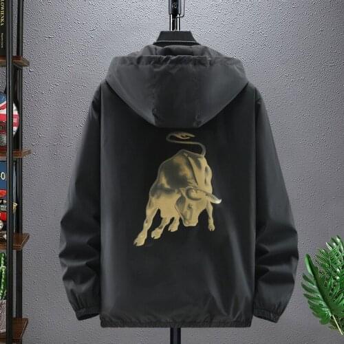 2021 Autumn Clothes Men Casual Jackets Patchwork Zipper Outwear Hooded Large Size Coat Mens Overcoats Fashion Printed Jacket