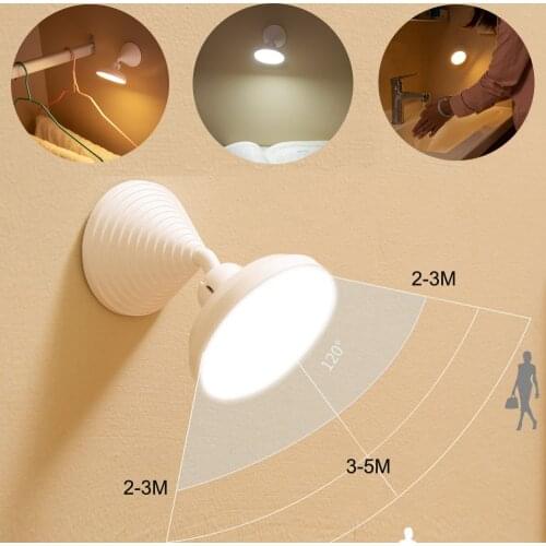 8 LED PIR Motion Sensor Night Light Adjustable USB Rechargeable Emergency Lights Cold White Warm White Night Lamps For Bedroom