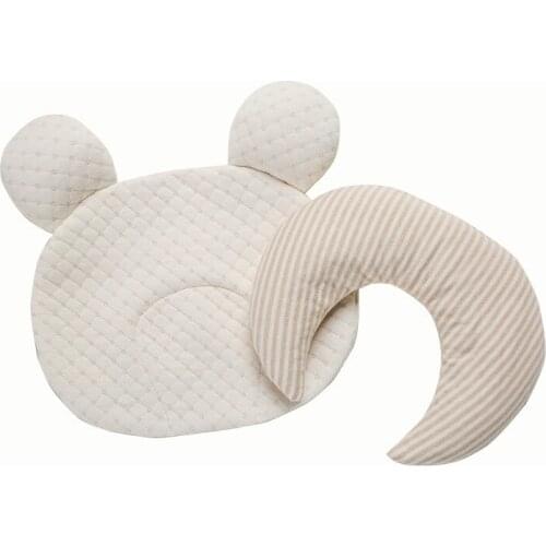 2021 New Breathable Stereotypes Anti-Head Baby Protective Pillow Cotton Latex Pillow For Newborn 0-12 Months Head Shaping PilLow