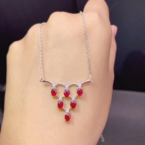 New Arrival Natural and Real Ruby necklace pendant S925 sterling silver Natural real ruby Pendant