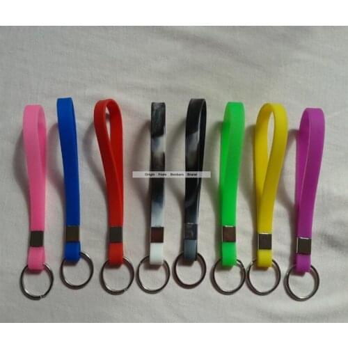 Wholesale 5pcs/lot cheap non-printing blank silicon wristband keychain,Wristband Key handing Silicone+Keyring