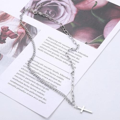 2021 Titanium Steel Cross Pendant Necklace Men Women Simple Charm Jewelry Clothing Matching Accessories Hope Prayer Necklace