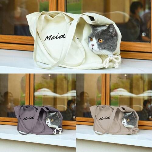 Portable Pet Carrier Dog Bags Canvas Pet Bag Hand-Free Pet Sling Carrier Dog Cat Pet Travel Carrier Breathable Pet Shoulder Bag