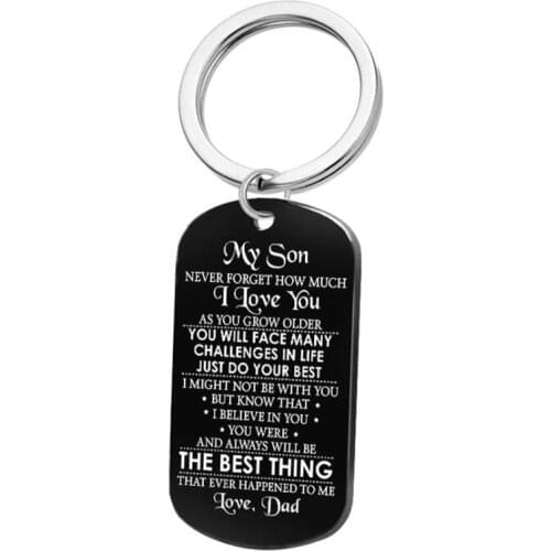 My Son Gifts from Mom DAD - Never Forget How Much I Love You Son Keychain for Boys Graduation Easter 18th 21st Birthday Gift