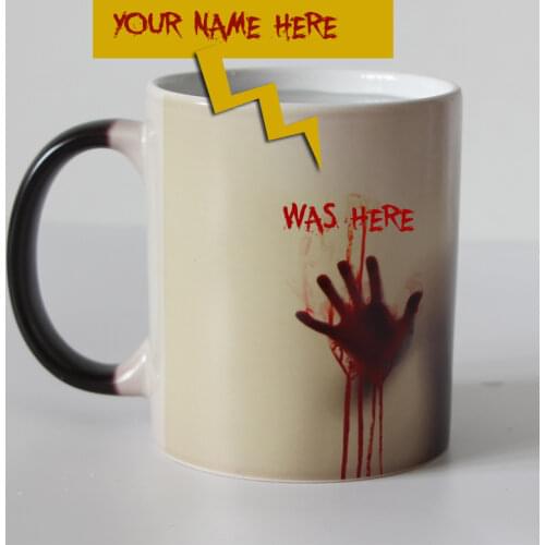 Drop shipping zombie mugs heat changing color tea cups Magic Coffee Mug Print your name on mug