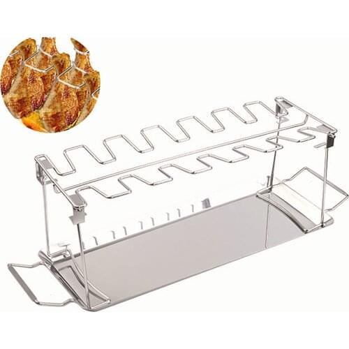 Stainless Steel Chicken Roaster Folding Grilled Chicken Leg Rack for Oven Grill BBQ Racks Premium Chicken Leg Holder for Kitchen