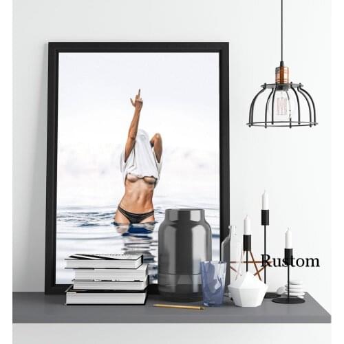 Modern Fashion Canvas Poster Black and White Female Painting for Home Decor Wll Art Picture for Interior Room Decoration