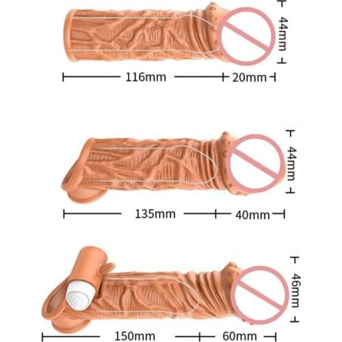 Reusable Penis Extender Sleeve Dick Male Dildo Enlargers Erotic Toys Intimate Goods Sex Toys for Men