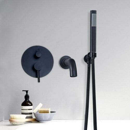 Bathtub Shower Faucet Wall Mount Shower Set Stainless Steel Hand Shower Bathroom Bathtub Shower System Cold And Hot Mixer Tap