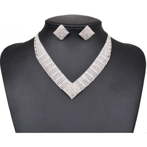 Jewelry & Accessories,Fashion Jewelry Sets. Bridal jewelry, Wedding jewelry, Zircon necklace earrings set