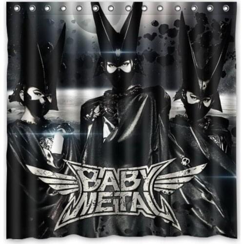 180x180cm New Arrival Waterproof Fabric BABYMETAL Design Bathroom Shower Curtain Polyester Bath Curtain