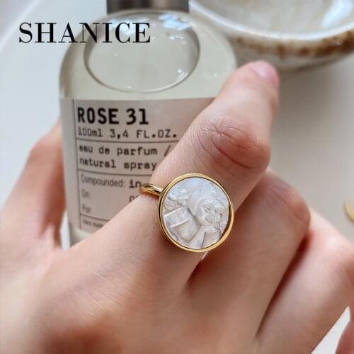 SHANICE S925 Sterling Silver Open Ring Bohemia Shell Rings for Women Handmade Charms Ring Summer Seashell Rings Accessories Boho