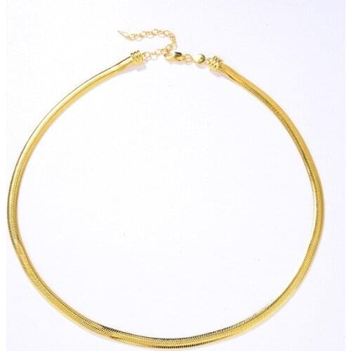 S925 Sterling Silver Snake Bone Necklace for Women Simple Classic High Jewelry Flat Clavicle Chain Necklace