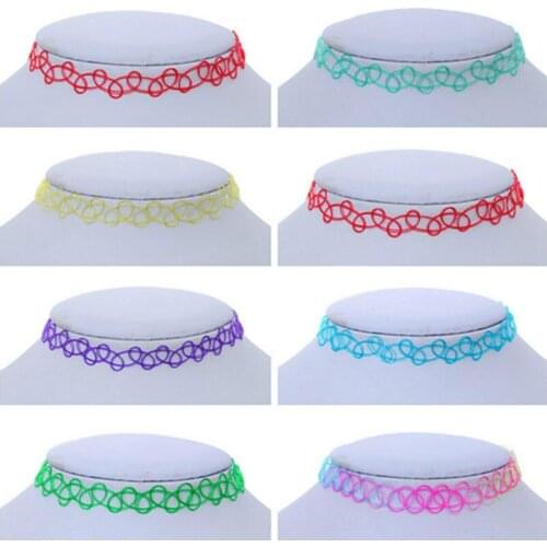 1pcs Gradient Color Violet Circular Cobwebbing Extensible Action Figure Toy Clavicle Choker Necklaces For Children Kid Girl Gift