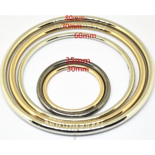 1Pcs Alloy Metal O Ring Connection Buckle Bag Belt Strap Leather Bag Accessories 30mm/35mm/60mm/70mm/80mm Gold/Silver/Gun Black