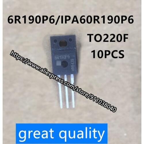 10pcs/lot 6R190P6 IPA60R190P6 TO-220F package new original field effect tube