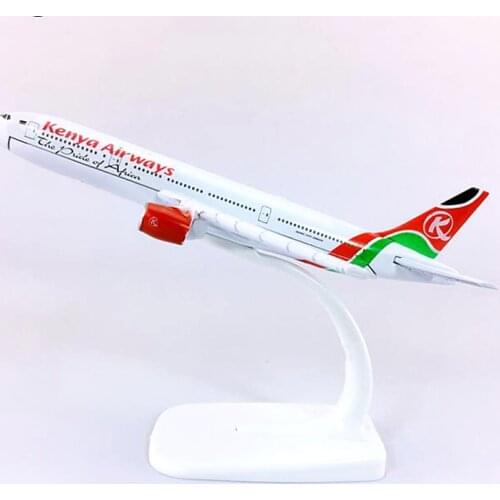 16cm 1:400 Scale Kenya Airways Boeing B777 Plane Model Alloy Aviation Model Aircraft Airplanes Model Stand Craft Collectible