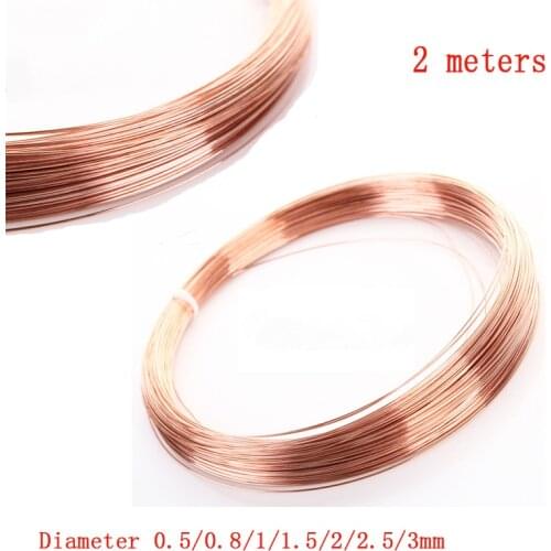 2pcs 99.9% pure copper copper wire with a diameter of 3mm and a length of 1m, used for motor transformer winding wires